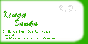 kinga donko business card